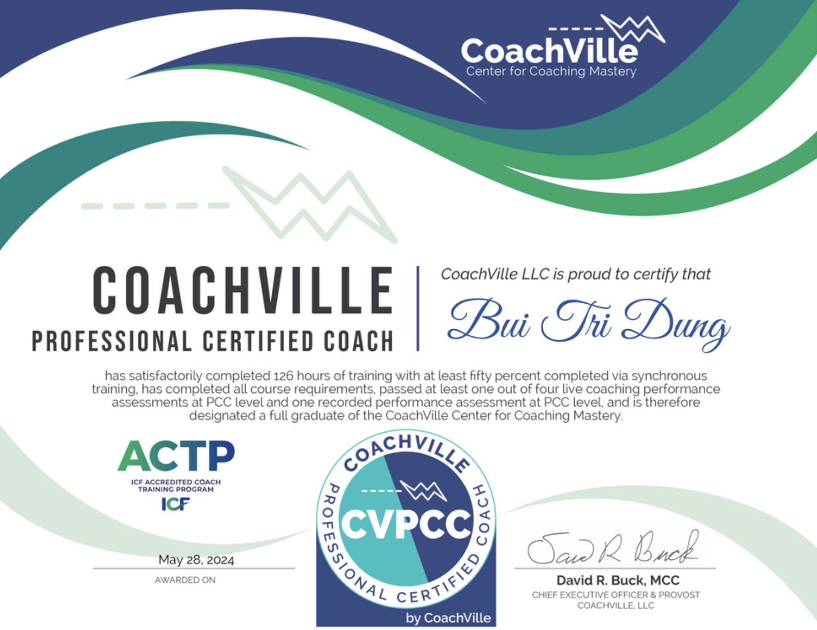 Chứng chỉ CoachVille CV-PCC